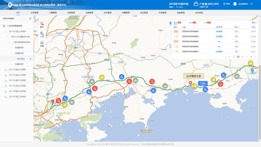 基于GIS高速公路建设管理一体化平台